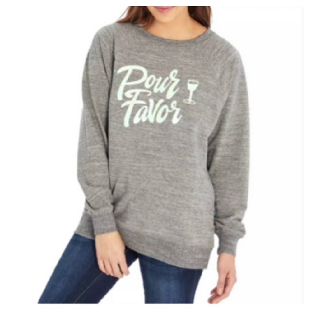 Wildfox Dark Heather Gray Pour Favor Sweatshirt